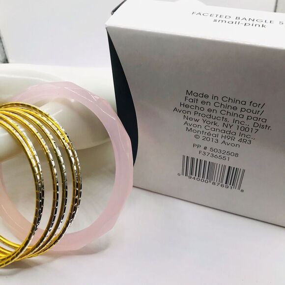 Women’s Avon Set of 7 Faceted Bangle Set - Picture 6 of 9